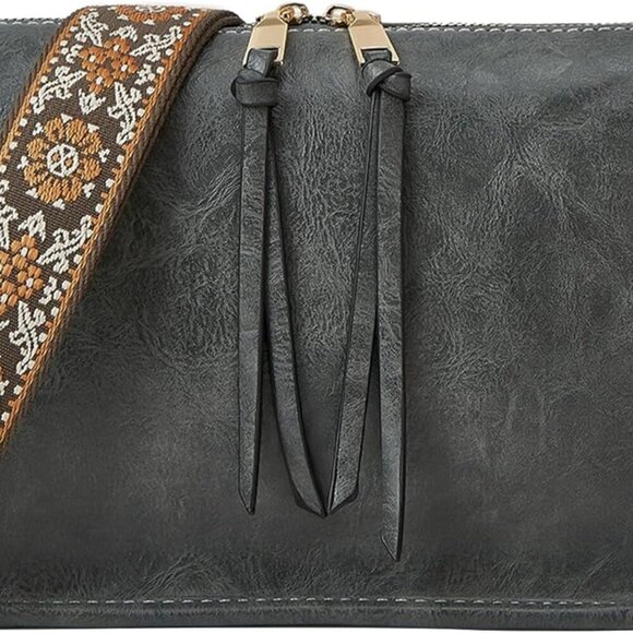 Crossbody Bag for Women Bohemian Vintage Stylish Purse Vegan Leather Shoulder Ba - Picture 1 of 7